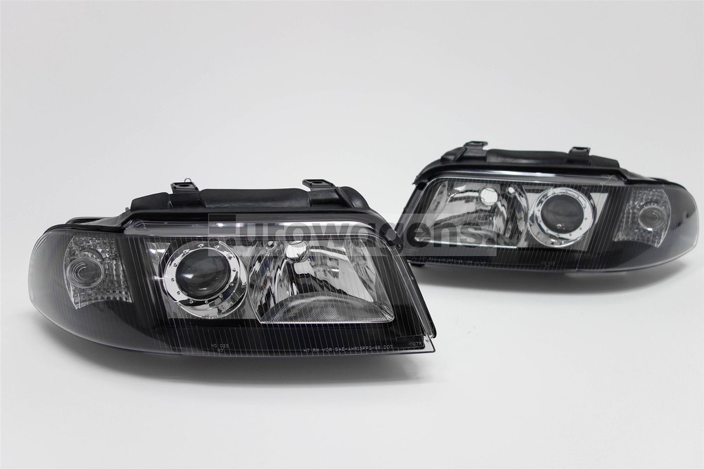 Headlights set black Audi A4 99-01