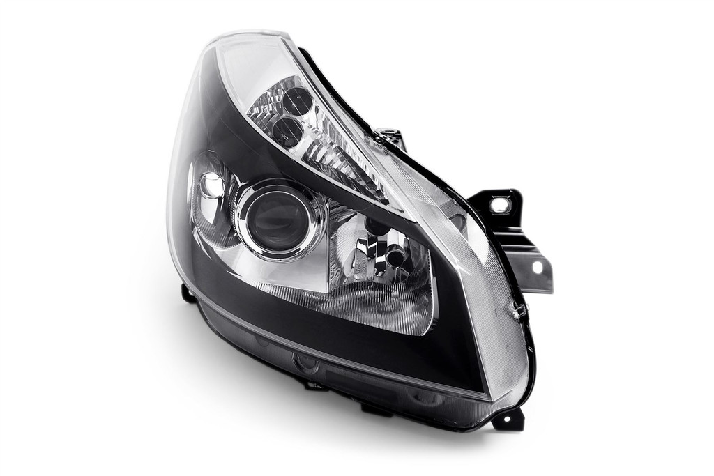 Headlight right black with cornering Renault Clio MK3 05-08