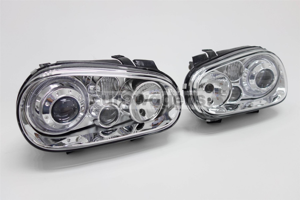 Angel eyes set chrome twin halos VW Golf MK4 98-04