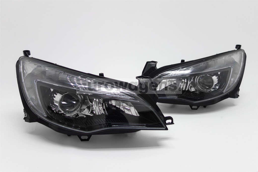 Headlights set black DRL Vauxhall Astra J 09-14