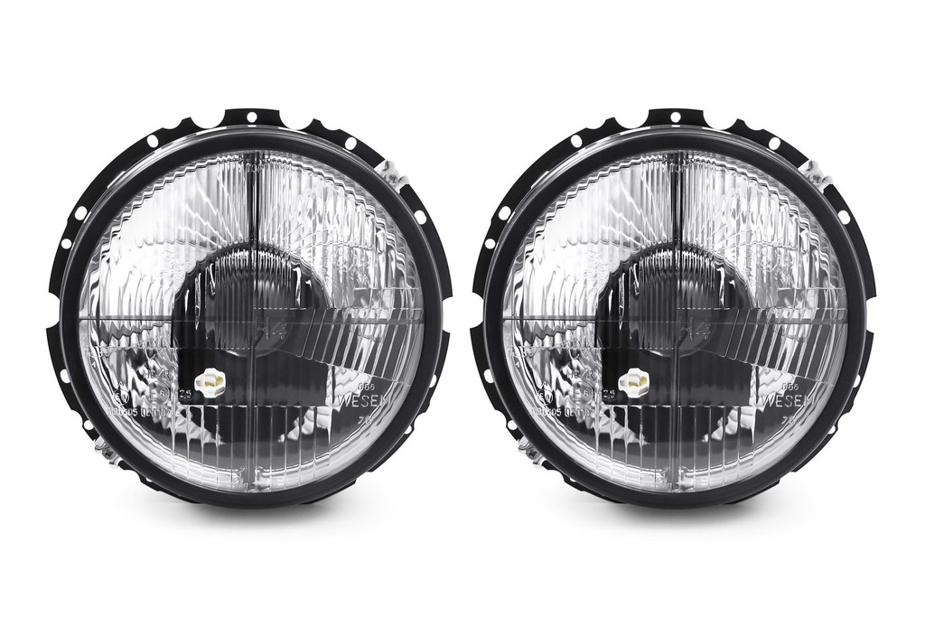 Smoked crosshair headlight set VW Golf MK1 74-83