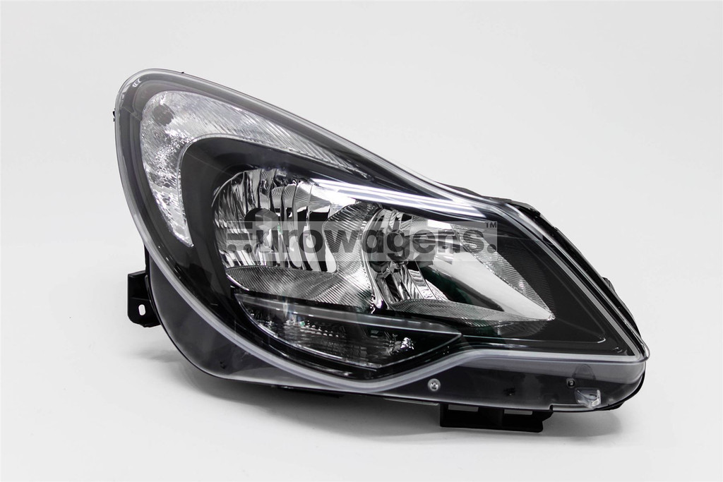 Headlight right black Vauxhall Corsa D 11-14