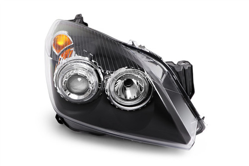 Angel eyes headlight set black Vauxhall Astra H MK5 04-10