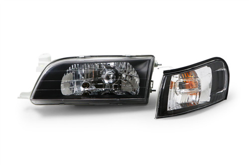 Headlight set crystal black with indicators Toyota Corolla AE100 AE101 92-98