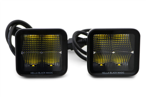 Spot lights set LED Hella BLACK MAGIC Cube kit 3.2" 12/24V 5700K