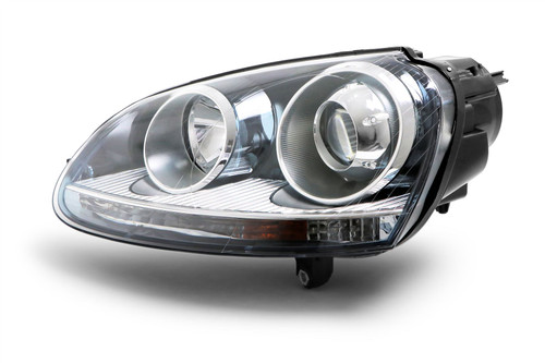 Black xenon projector headlights and rear lights set dark red RHD VW Golf MK5 R32 03-07