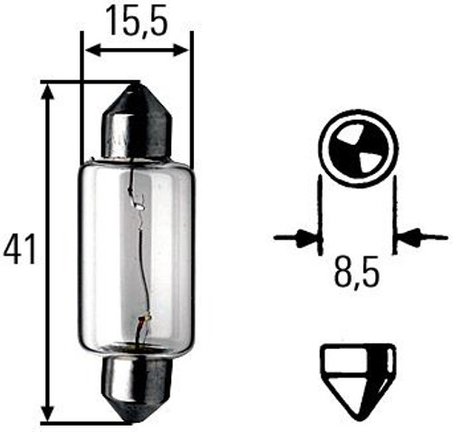 Festoon halogen bulb indicator Heavy Duty range OEM Hella