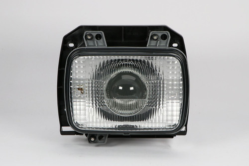 Headlight universal clear right 190mm x 132mm LHD