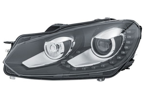 Headlight Bi-xenon with LED cornering left black VW Golf MK6 08-12