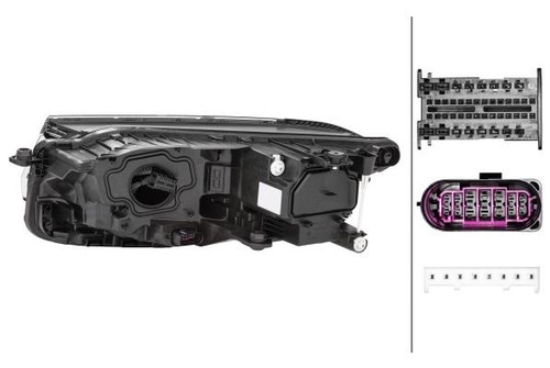 Headlight right black LED with cornering Volkswagen Touareg 18-