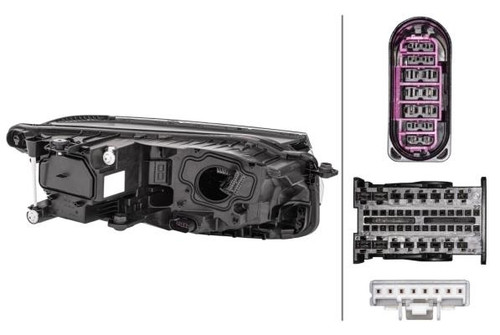 Headlight left black LED with cornering Volkswagen Touareg 18-