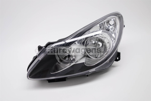 Headlight left chrome black Vauxhall Corsa D 06-11