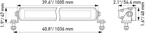 Light bar LED Hella Black Magic 12/24 5700K DRL 1005mm wide