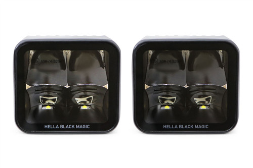 Spot Light set LED Hella Black Magic Cube 12/24V 5700K Long distance