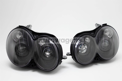 Headlights set black projector Mercedes CLK W209 03-08