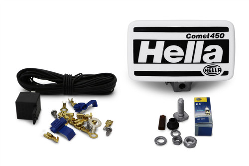 Spot Light Hella Comet 450 with bulbs wiring and protective cover set