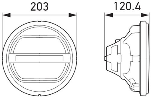 Hella Luminator Rallye 3003 LED replacement inner lens insert with parking light for ECE 50