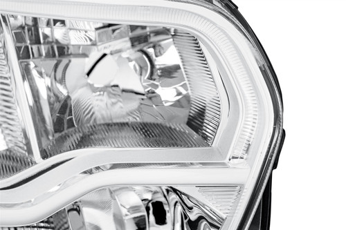 Headlight right halogen chrome LED DRL Ford Transit 14-