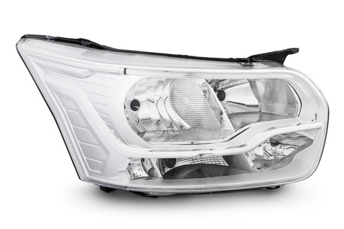 Headlight right halogen chrome LED DRL Ford Transit 14-