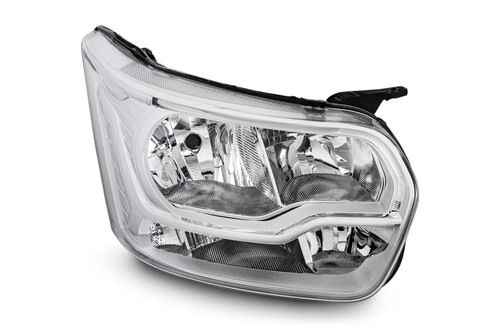 Headlight right halogen chrome LED DRL Ford Transit 14-