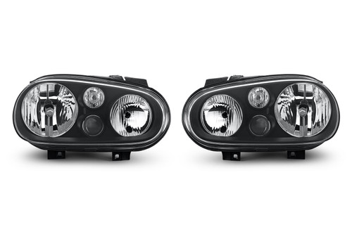 Headlights set black with fog light Volkswagen Golf MK4 98-03