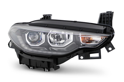 Headlight right halogen LED DRL black Fiat Tipo 15-