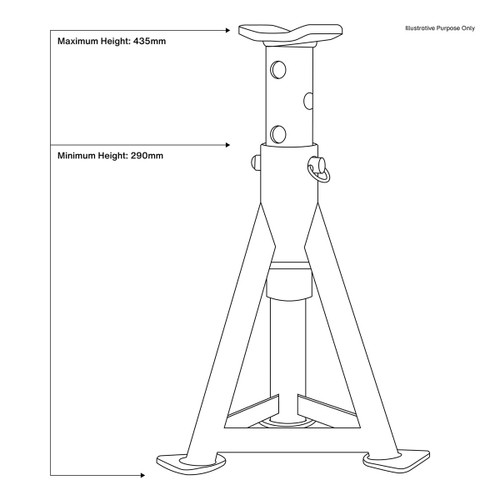 Sealey AS3O Axle Stands (Pair) 3 Tonne Capacity per Stand - Orange