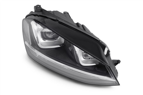 Headlight right black bi xenon LED DRL VW Golf MK7 12-16