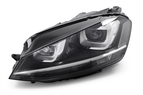 Headlight left black bi xenon LED DRL VW Golf MK7 12-16