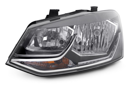 Headlight left black VW Polo 6R 14-17