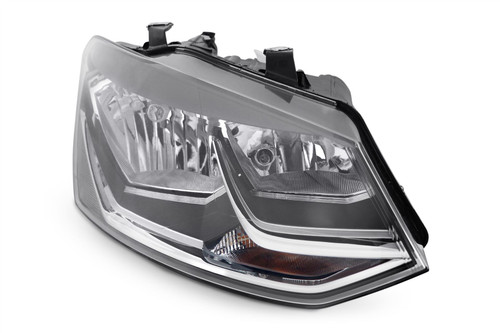 Headlight right black VW Polo 6R 14-17