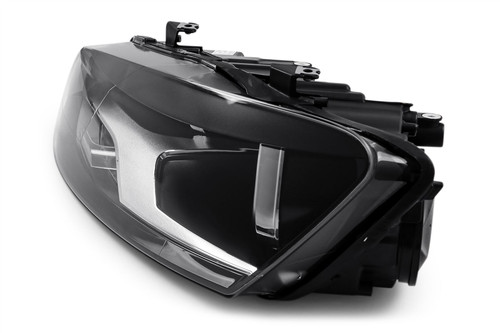 Headlight left black twin reflector VW Polo 09-13 Hella