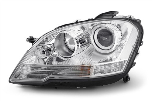 Headlight left projector chrome Mercedes Benz M Class W164 08-11
