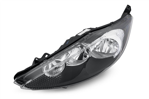 Headlight left black Ford Fiesta MK6 08-12 Hella