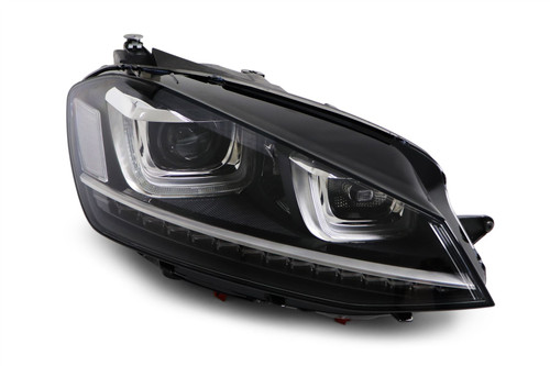 Headlight right black bi xenon adaptive LED DRL AFS VW Golf R MK7 14-17