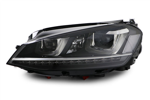 Headlight left black bi xenon adaptive LED DRL AFS VW Golf R MK7 14-17