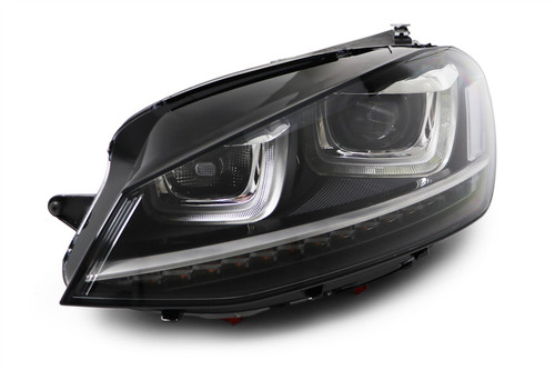 Headlight left black bi xenon adaptive LED DRL AFS VW Golf R MK7 14-17