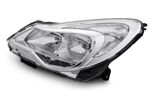Headlight left chrome Vauxhall Corsa D 11-14