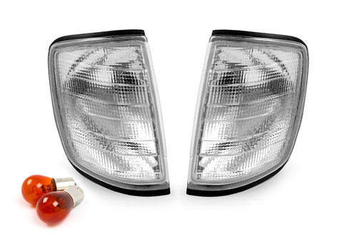 Front indicator set clear With Bulbs And Bulb Holder Mercedes E Class W124 85-95