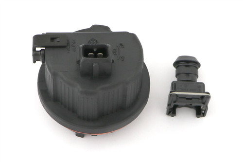 Headlight dust cap with plug