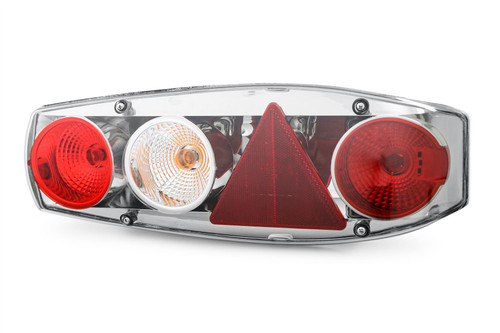 Rear light set smoked grey reverse fog triangular reflector Hella Caraluna II Trailer