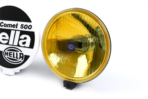Hella Comet 500 yellow spotlight set with bulbs and mounting kit