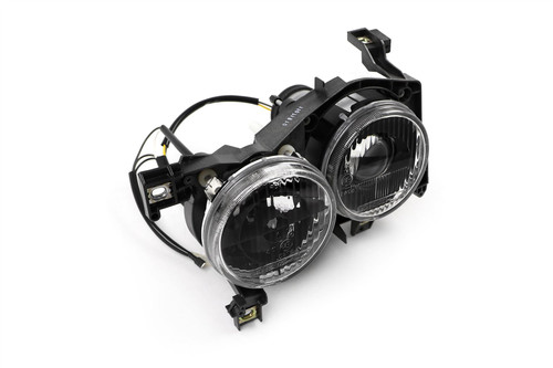 Headlight set 120mm projector DE universal smoked with cross