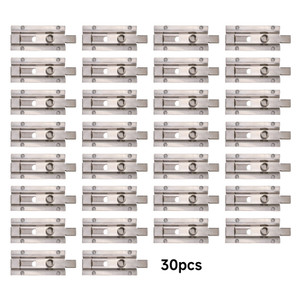 100% Stainless steel cylinder lock door latch with Padlock Hole, 4 Bolt Installation，Rustproof door latch , Universal Fit for Most Self-Storage, Storage Unit, Roll-Up Door（30pcs）