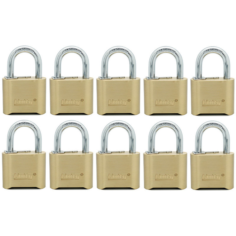 10 pcs Brass combination padlock 2"(50mm) , 4 digits School padlock (blister pack)