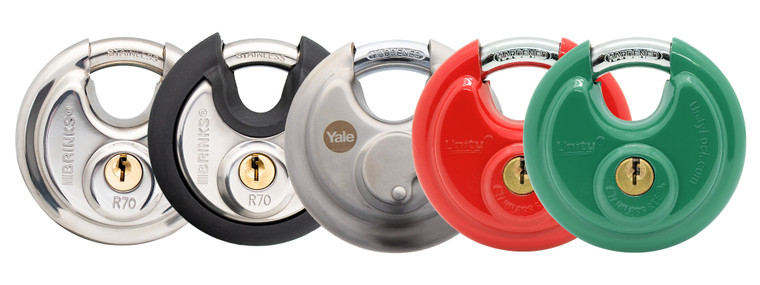 Stainless steel disc padlock for self storage