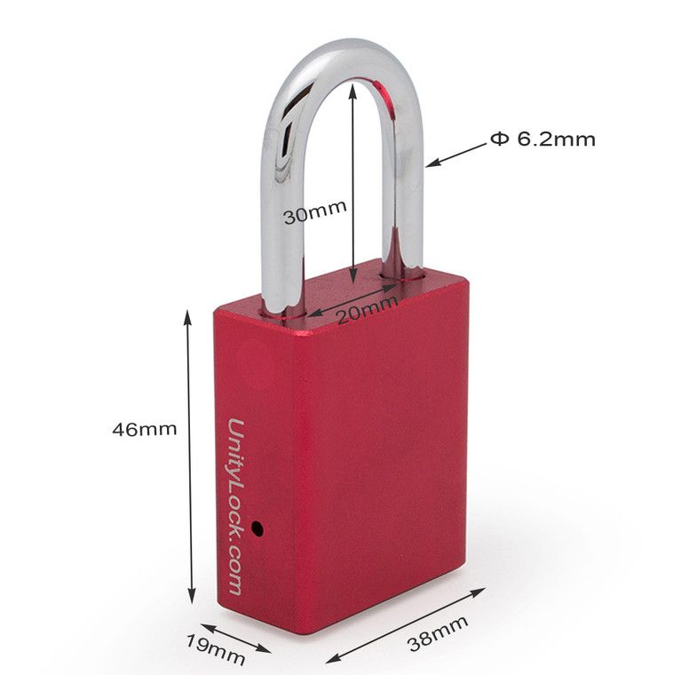 unity Aluminum safety lockout tagout padlock 1-1/2''(40mm), Keyed Alike - Red