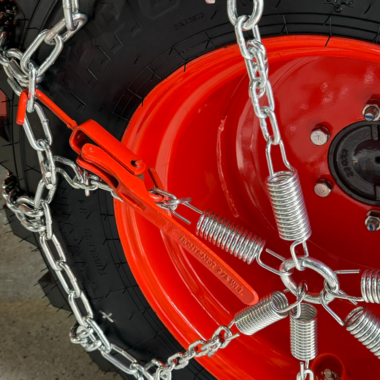 Large Tractor Spring Tire Chains Tensioner Adjuster w Binder