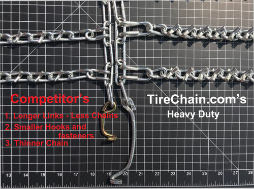 Compatible with John Deere X500 16x6.5-8 Front Tire Chains