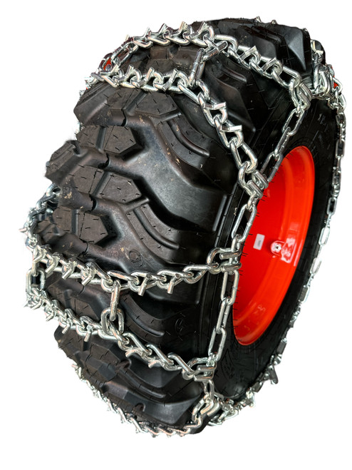 Compatible w/ Mahindra 4550 Rear 12.4-28 V-Bar Duo Grip Tractor Tire Chains, priced per pair